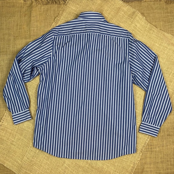 Michael Kors Shirt 16 1/2 34/35 Cotton Blue White - Picture 2 of 8